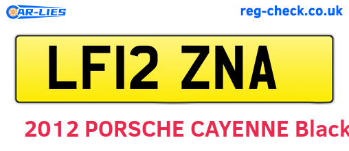 LF12ZNA are the vehicle registration plates.