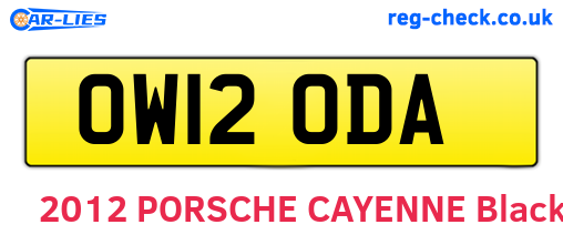 OW12ODA are the vehicle registration plates.