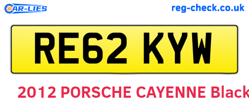 RE62KYW are the vehicle registration plates.