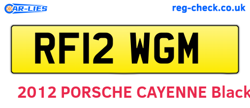 RF12WGM are the vehicle registration plates.