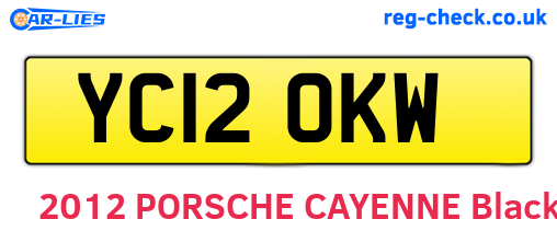 YC12OKW are the vehicle registration plates.