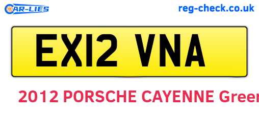 EX12VNA are the vehicle registration plates.