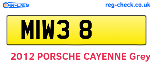 MIW38 are the vehicle registration plates.