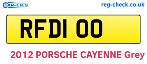 RFD100 are the vehicle registration plates.