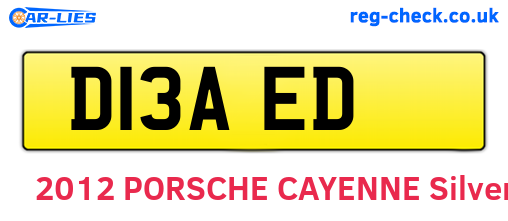 D13AED are the vehicle registration plates.