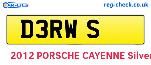 D3RWS are the vehicle registration plates.