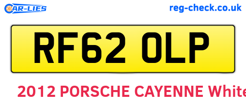 RF62OLP are the vehicle registration plates.
