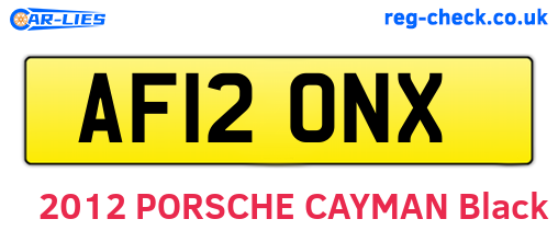 AF12ONX are the vehicle registration plates.