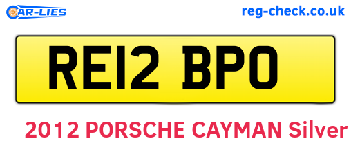 RE12BPO are the vehicle registration plates.
