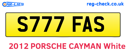 S777FAS are the vehicle registration plates.