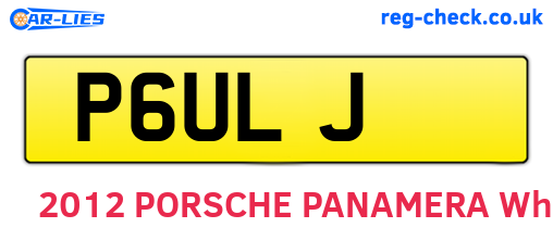 P6ULJ are the vehicle registration plates.