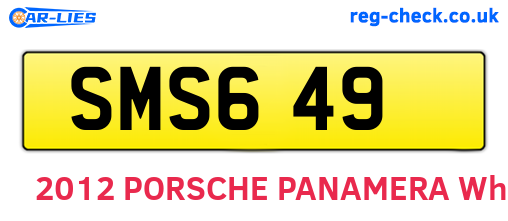 SMS649 are the vehicle registration plates.