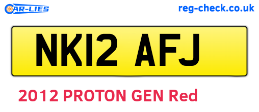 NK12AFJ are the vehicle registration plates.