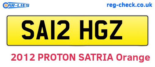 SA12HGZ are the vehicle registration plates.