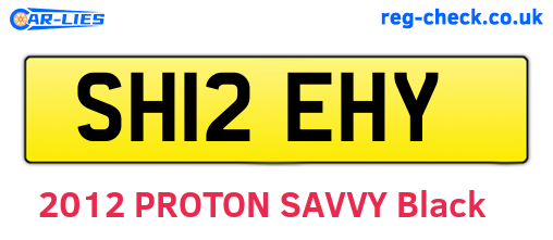 SH12EHY are the vehicle registration plates.