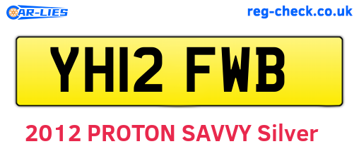YH12FWB are the vehicle registration plates.