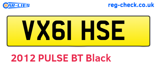 VX61HSE are the vehicle registration plates.