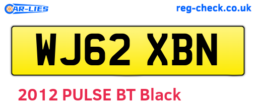 WJ62XBN are the vehicle registration plates.