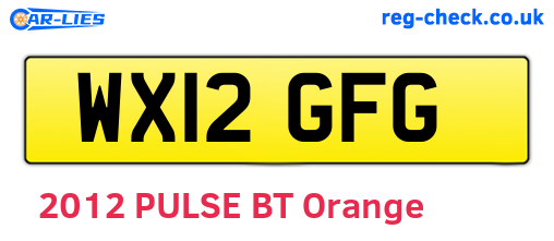 WX12GFG are the vehicle registration plates.