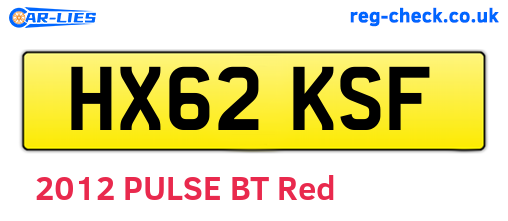 HX62KSF are the vehicle registration plates.