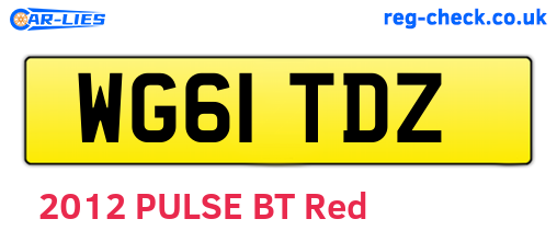 WG61TDZ are the vehicle registration plates.