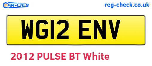 WG12ENV are the vehicle registration plates.