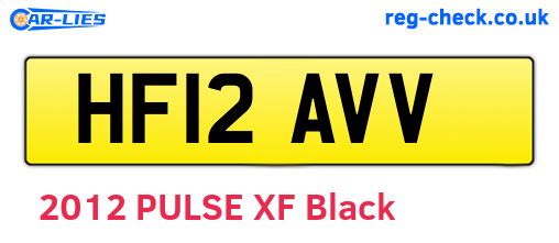 HF12AVV are the vehicle registration plates.
