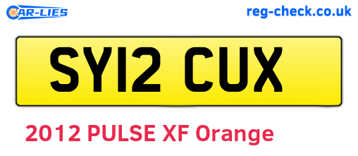 SY12CUX are the vehicle registration plates.