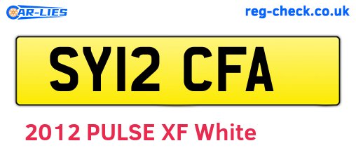 SY12CFA are the vehicle registration plates.