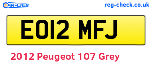 Grey 2012 Peugeot 107 (EO12MFJ)