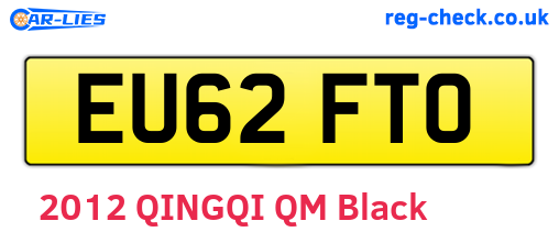 EU62FTO are the vehicle registration plates.
