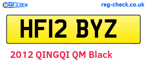 HF12BYZ are the vehicle registration plates.