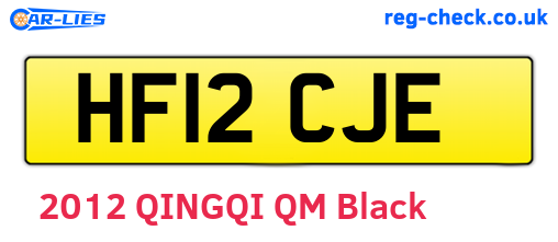 HF12CJE are the vehicle registration plates.