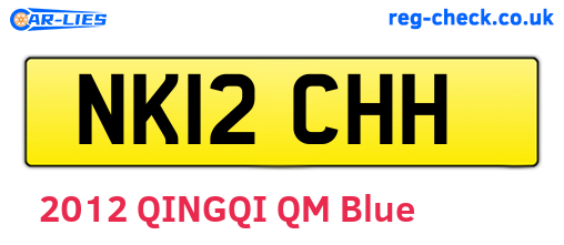 NK12CHH are the vehicle registration plates.