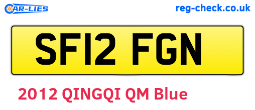 SF12FGN are the vehicle registration plates.