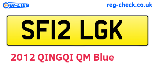 SF12LGK are the vehicle registration plates.