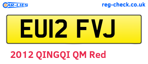 EU12FVJ are the vehicle registration plates.