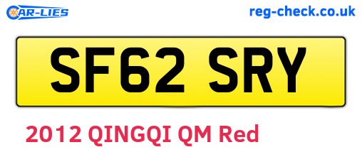 SF62SRY are the vehicle registration plates.