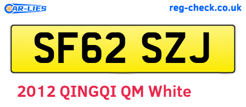 SF62SZJ are the vehicle registration plates.