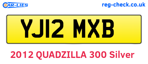 YJ12MXB are the vehicle registration plates.