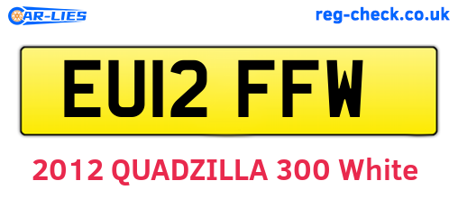 EU12FFW are the vehicle registration plates.