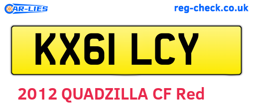 KX61LCY are the vehicle registration plates.