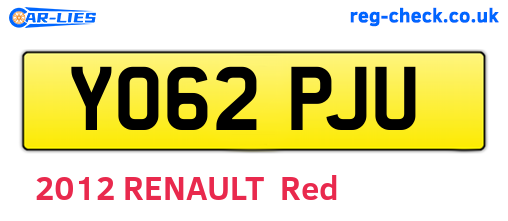YO62PJU are the vehicle registration plates.