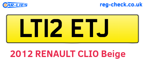 LT12ETJ are the vehicle registration plates.