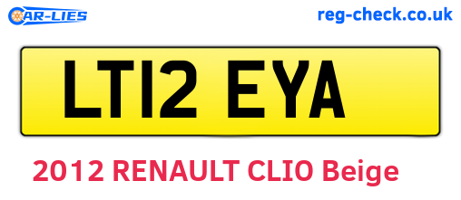 LT12EYA are the vehicle registration plates.