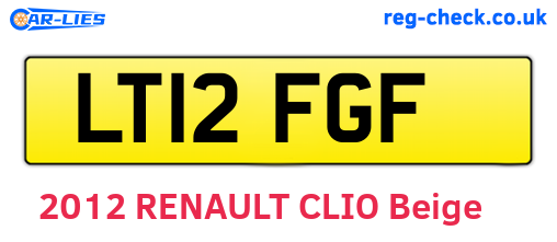 LT12FGF are the vehicle registration plates.
