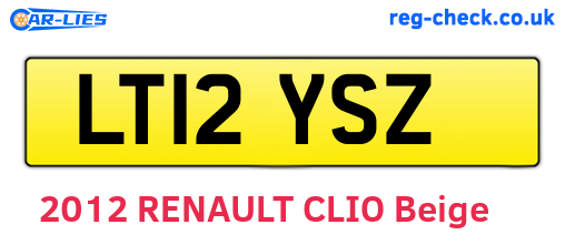 LT12YSZ are the vehicle registration plates.