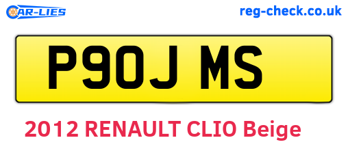P90JMS are the vehicle registration plates.
