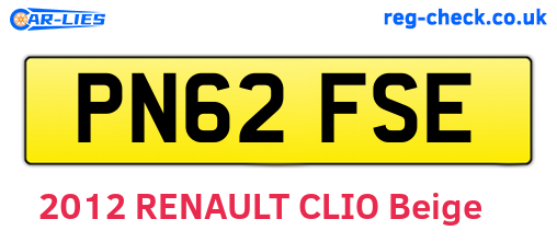 PN62FSE are the vehicle registration plates.