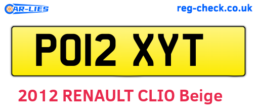 PO12XYT are the vehicle registration plates.